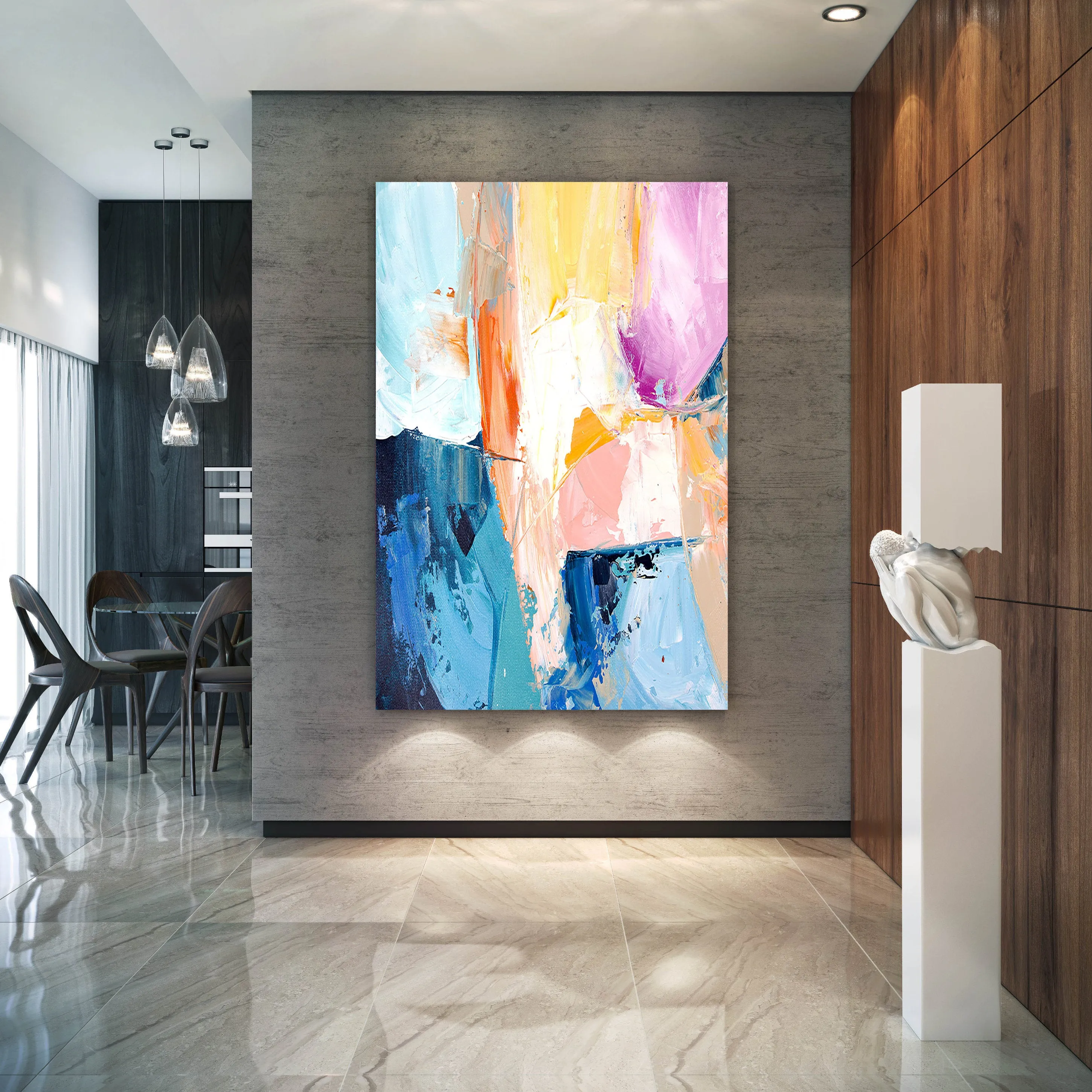 Colorful Wall Art on Canvas Original Abstract Paintings Contemporary Art Fp010