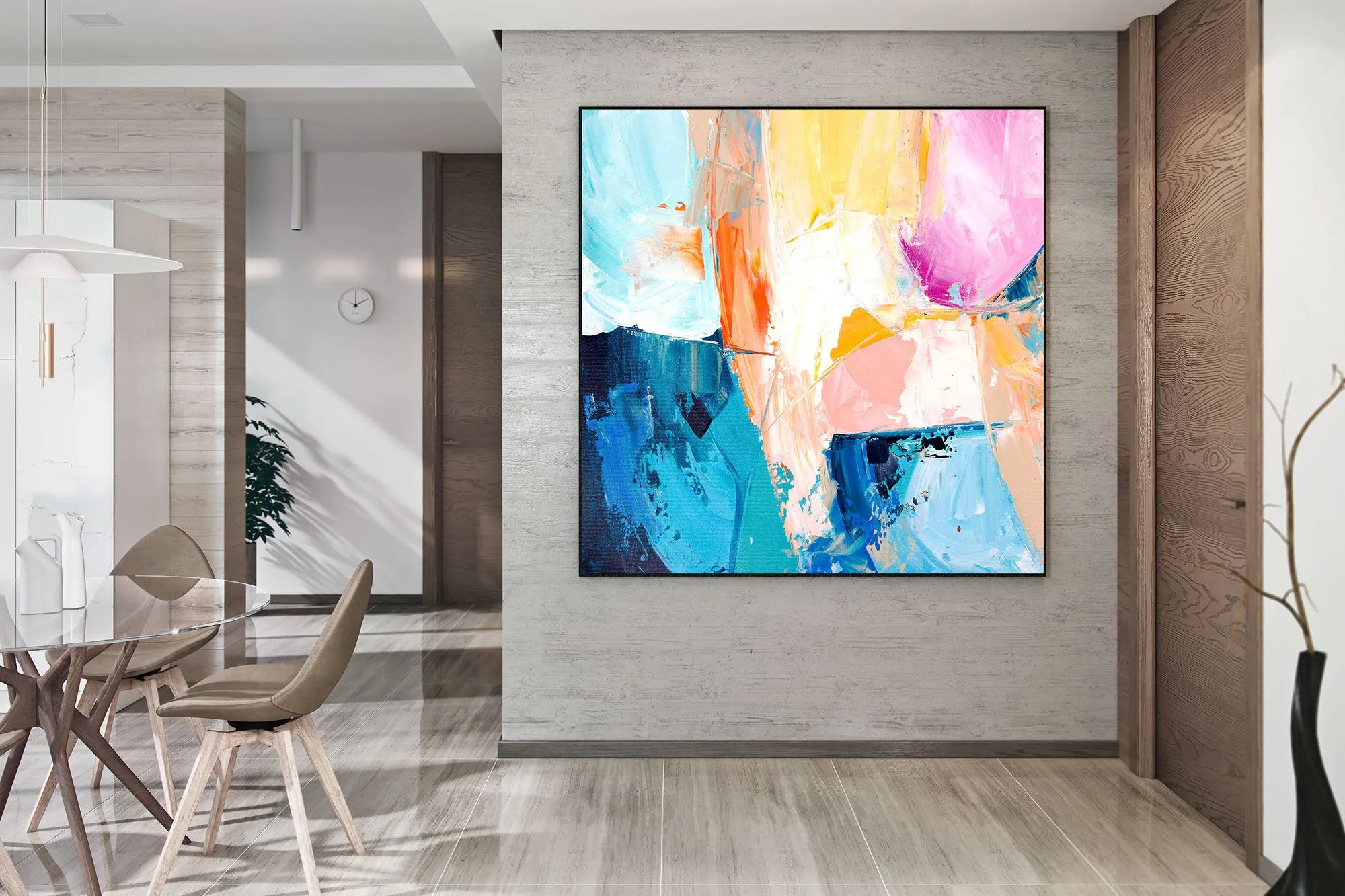 Colorful Wall Art on Canvas Original Abstract Paintings Contemporary Art Fp010