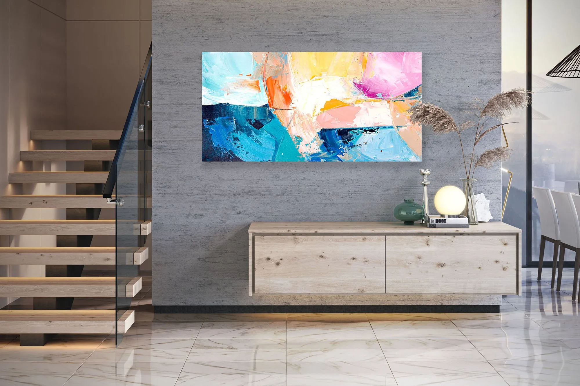 Colorful Wall Art on Canvas Original Abstract Paintings Contemporary Art Fp010