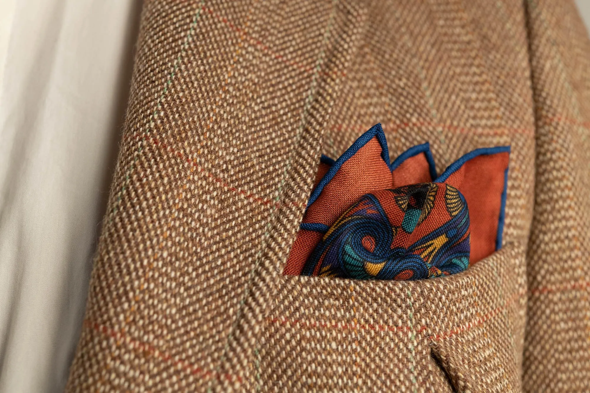 Copper Red Art Deco Egyptian Scarab Pocket Square
