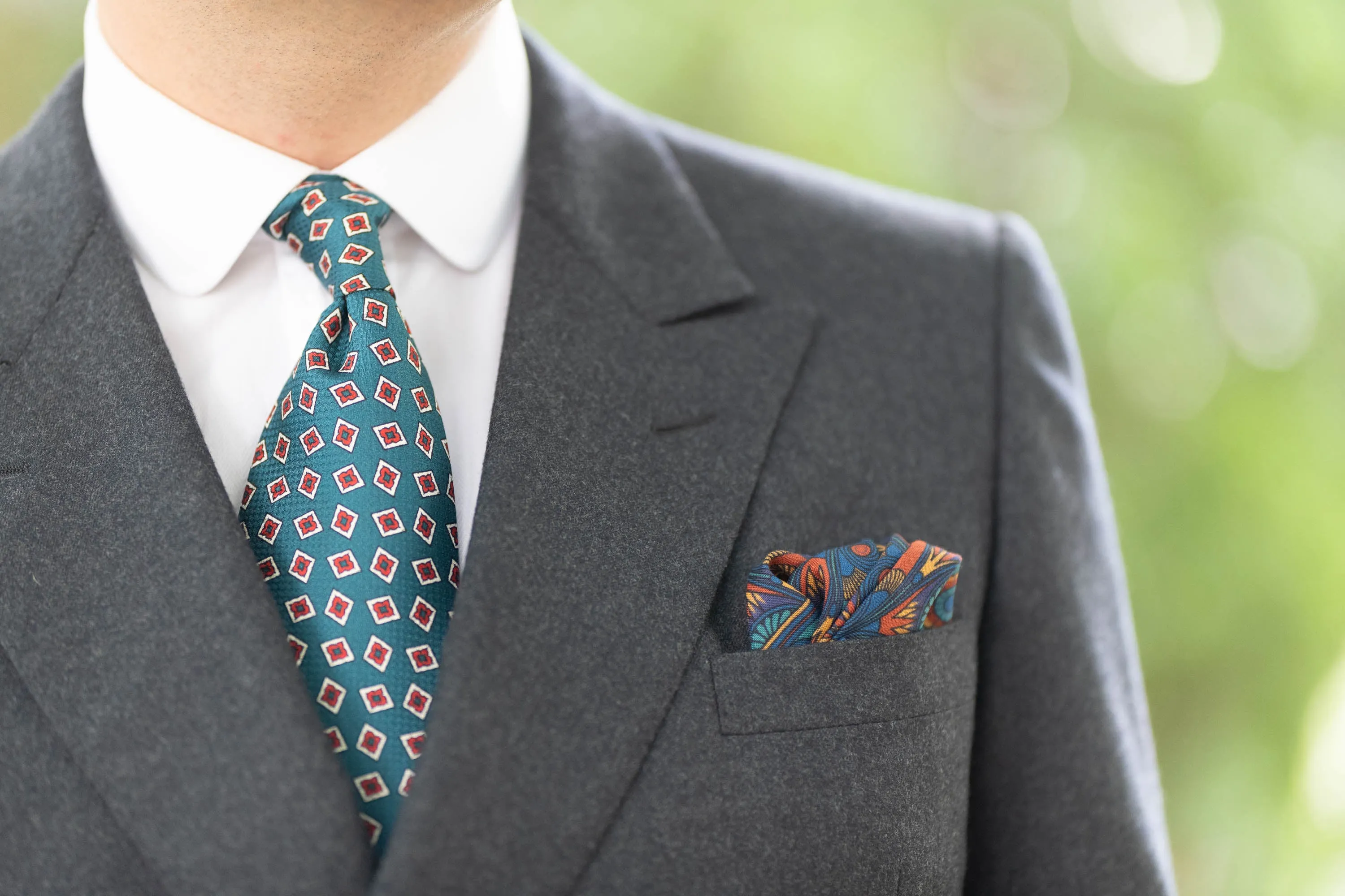 Copper Red Art Deco Egyptian Scarab Pocket Square
