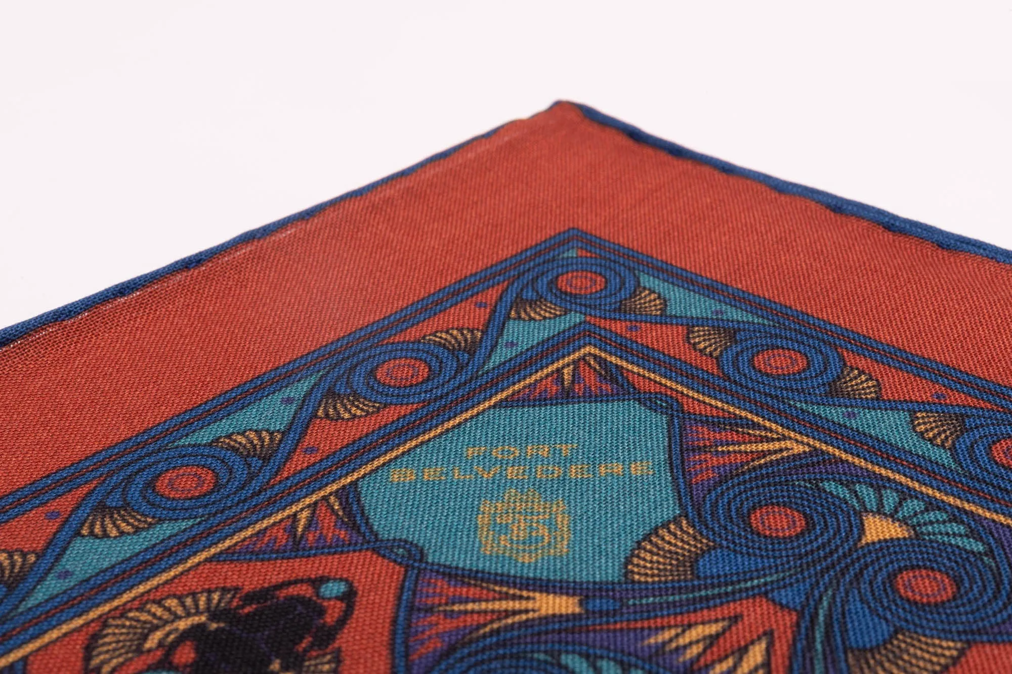 Copper Red Art Deco Egyptian Scarab Pocket Square