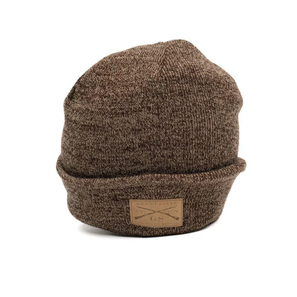 Cuffed Beanie - Brown Heather
