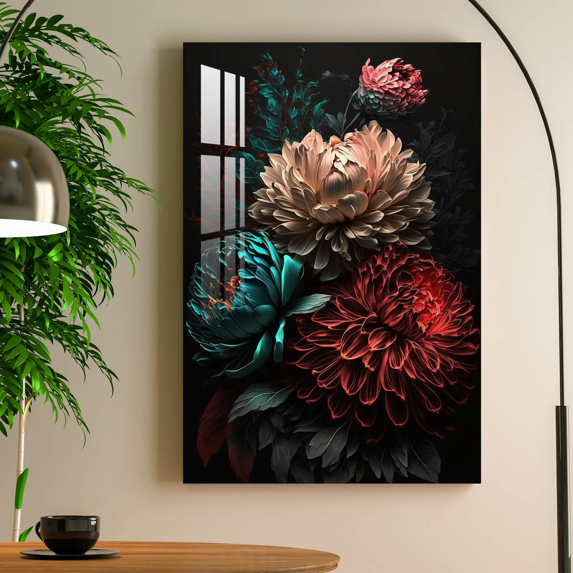 Dahlia Flowers Acrylic Wall Art