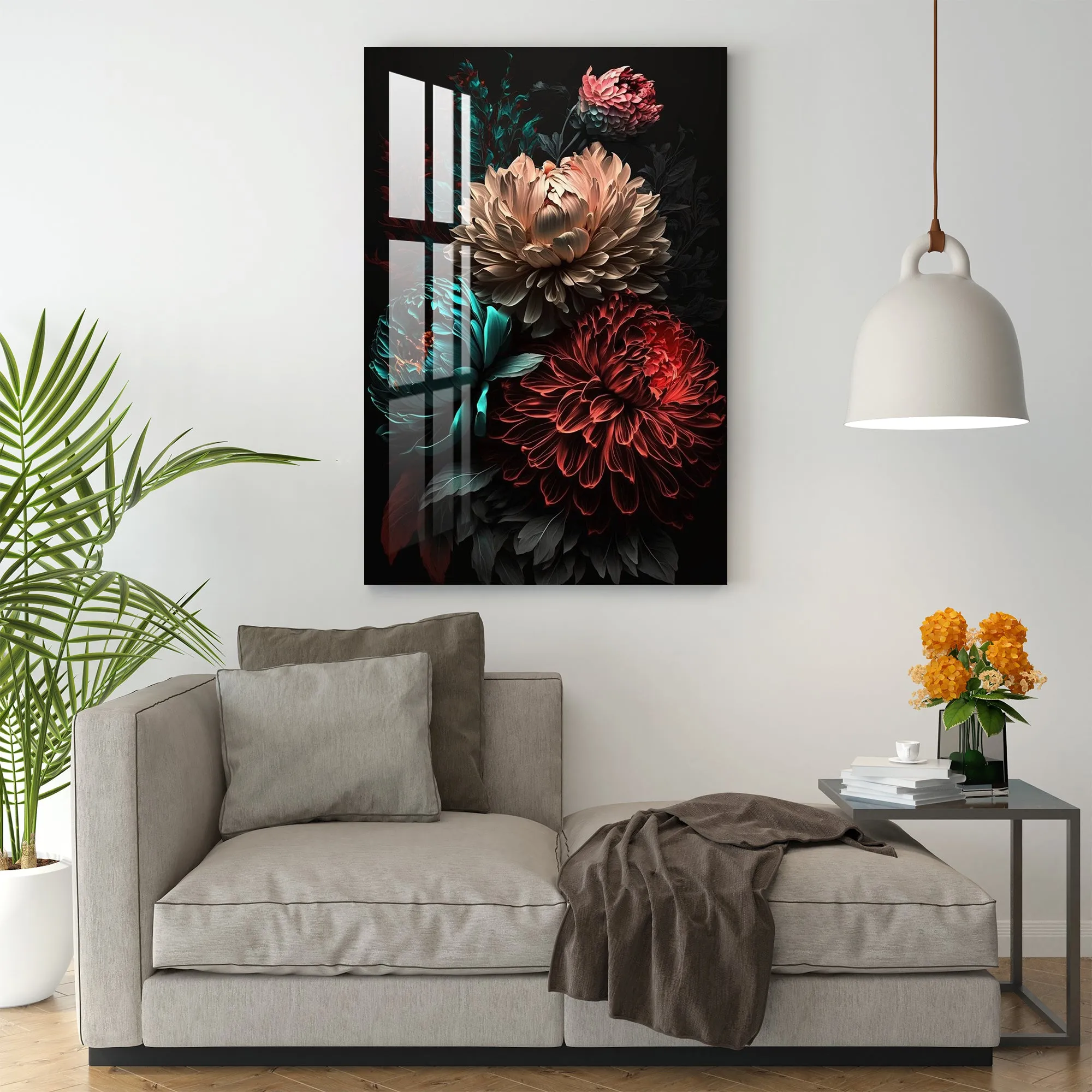 Dahlia Flowers Acrylic Wall Art