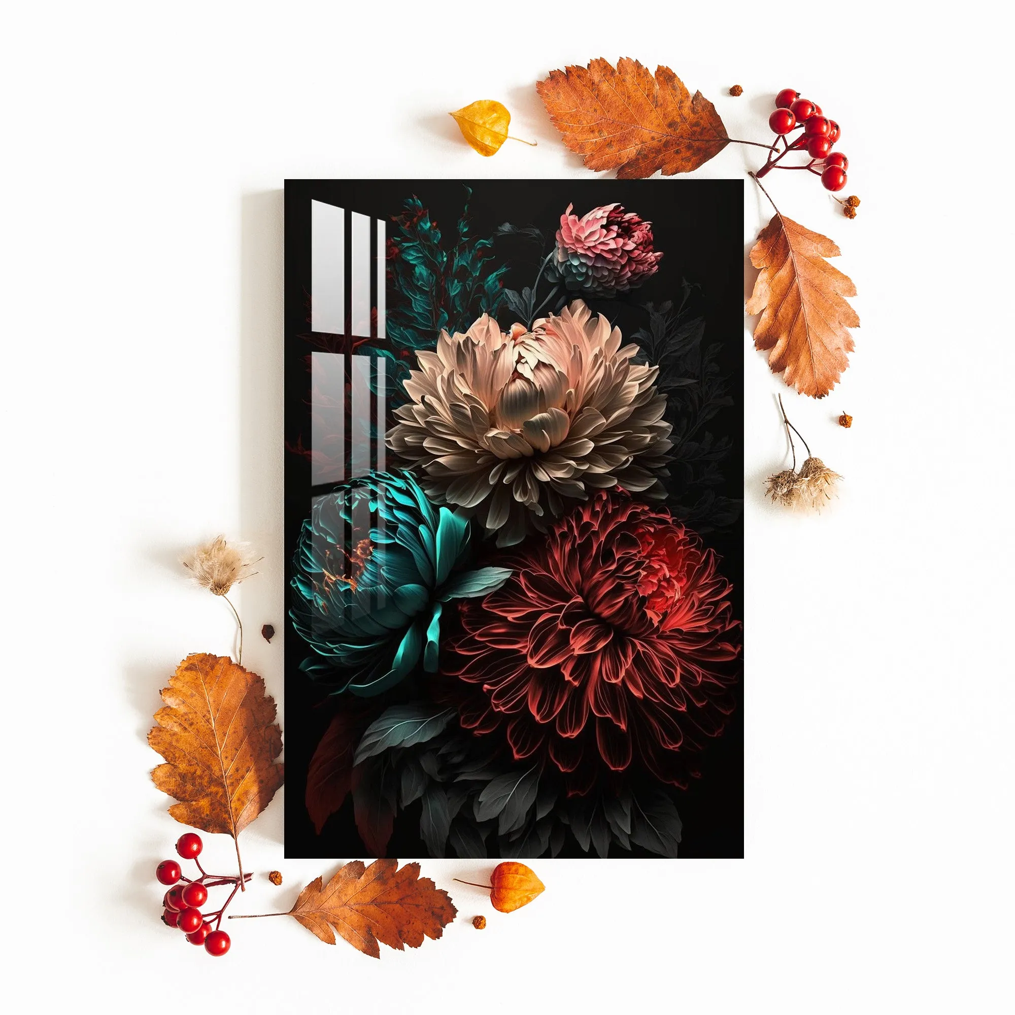 Dahlia Flowers Acrylic Wall Art