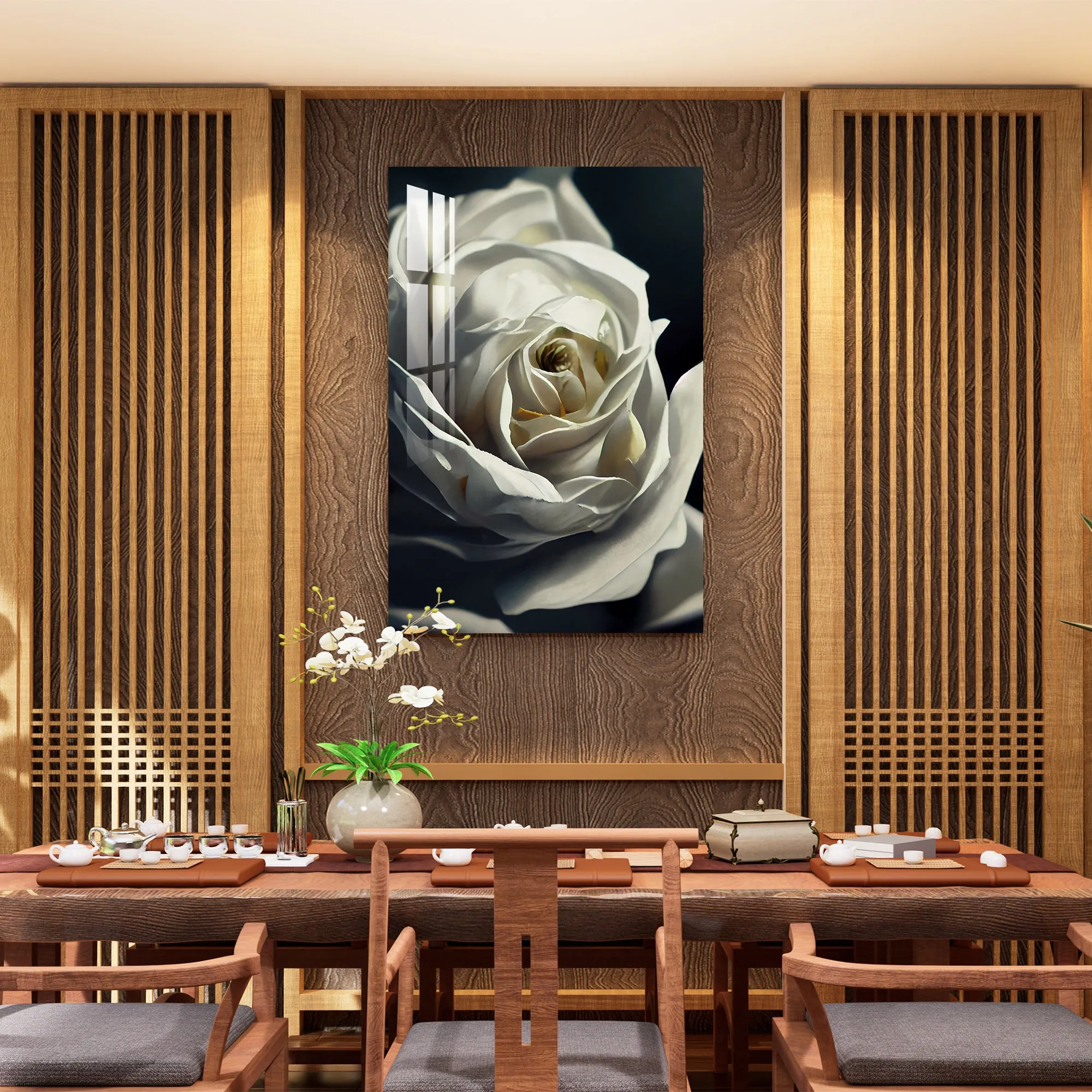 Dandelion Feather Rose Acrylic Wall Art
