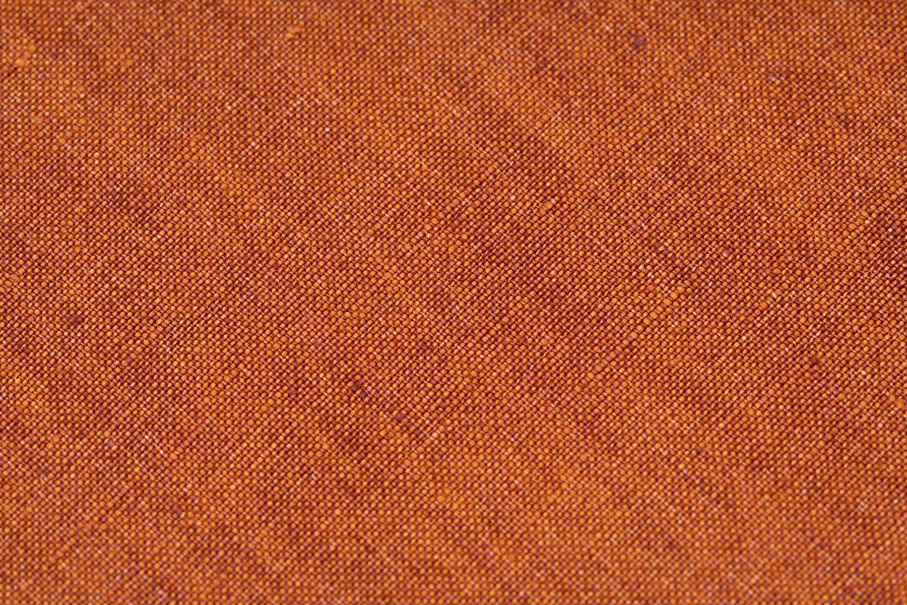 Dark Blue X-Stitch Edge Rust Orange Linen Pocket Square