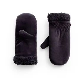 Double Plush Velour Mitten with Faux Sherpa Cuff