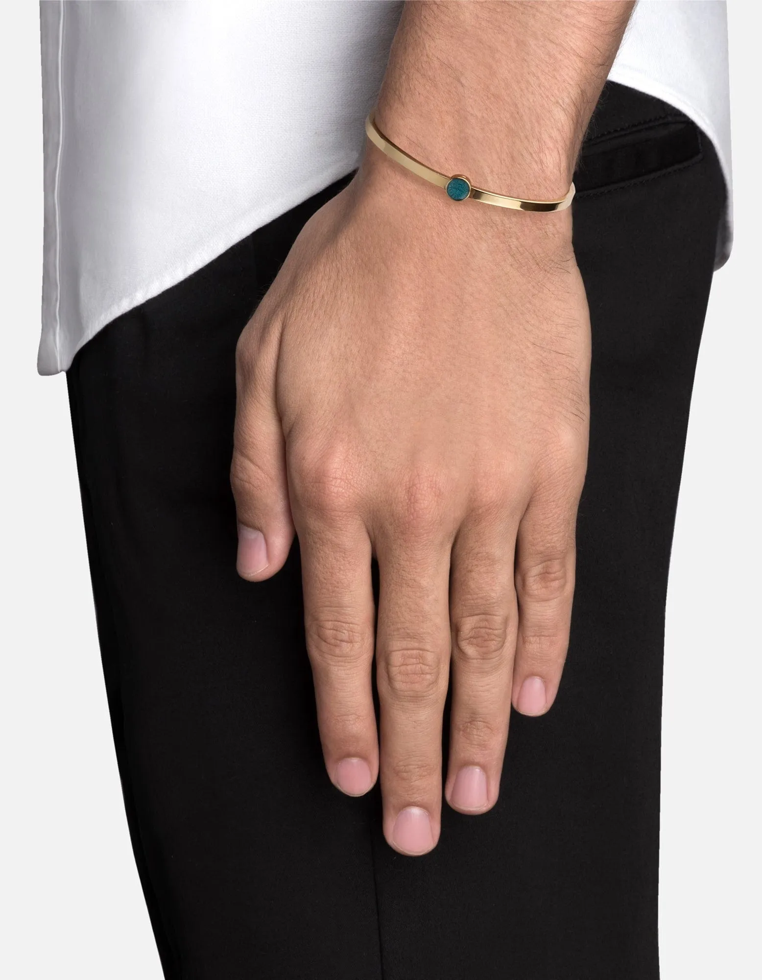Dove Cuff, Gold Vermeil/Teal