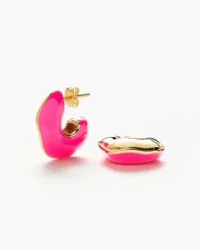Enamel Chubby Hoop Earrings