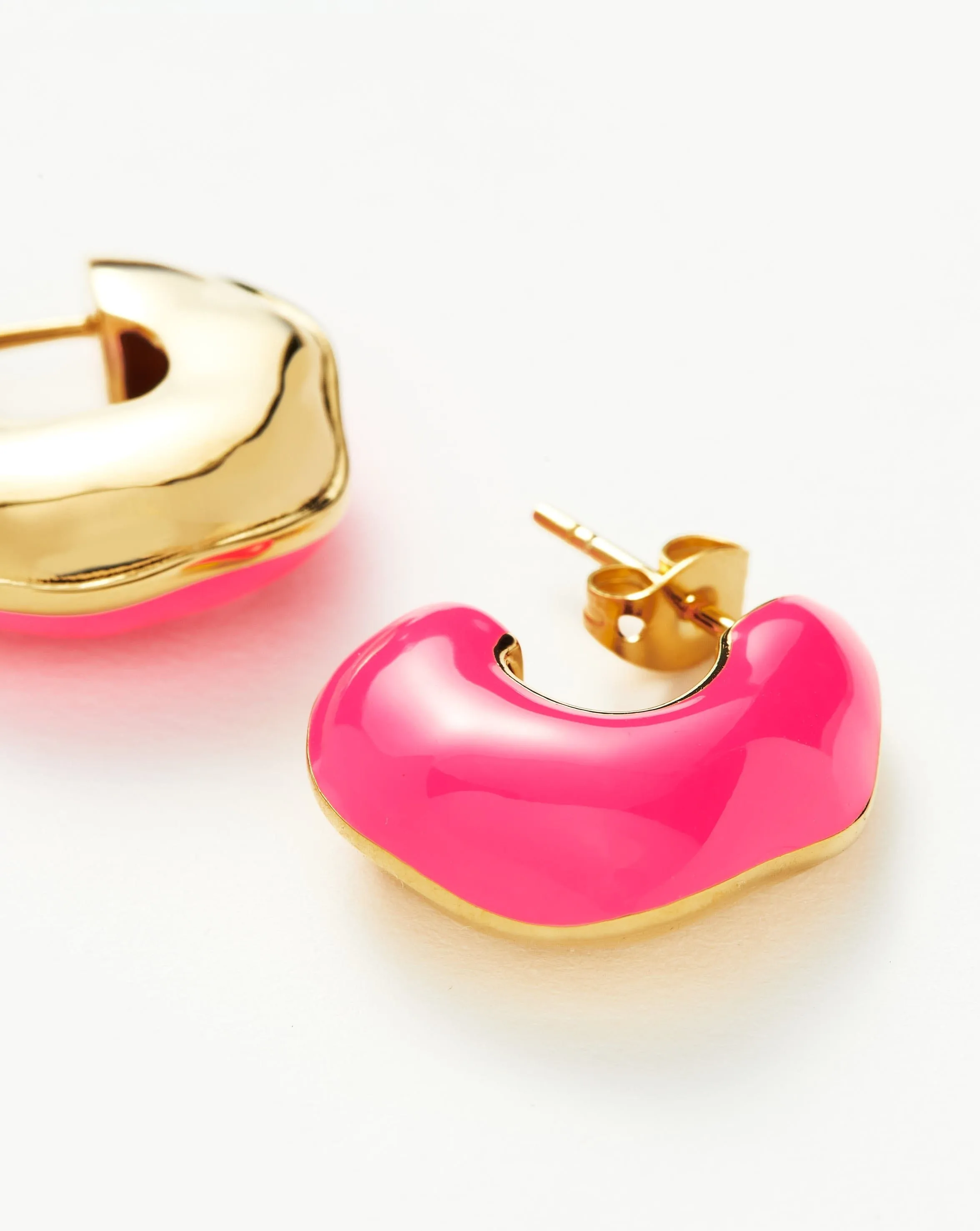 Enamel Chubby Hoop Earrings