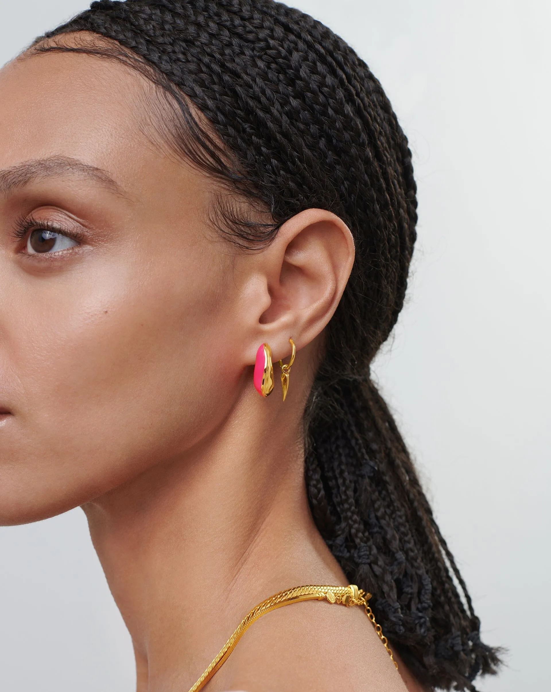 Enamel Chubby Hoop Earrings