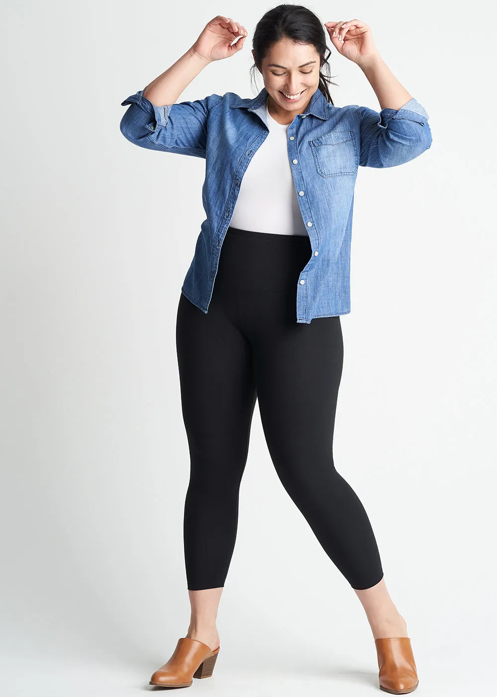 Gloria 7/8 Ankle Shaping Legging Black- Cotton Stretch
