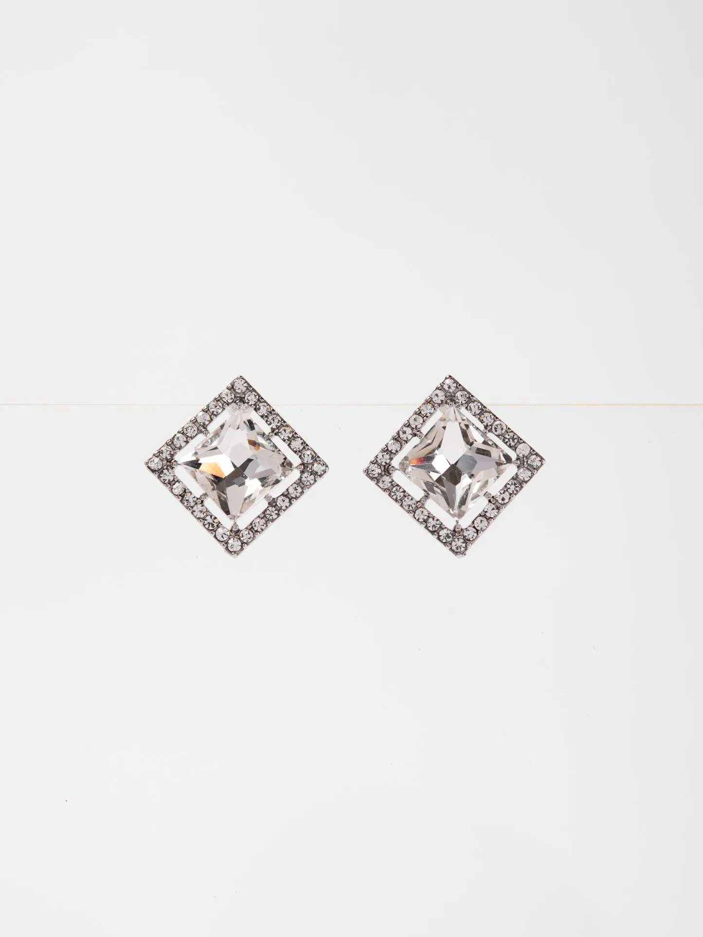 Julienne  Square CZ Stone Stud Earrings