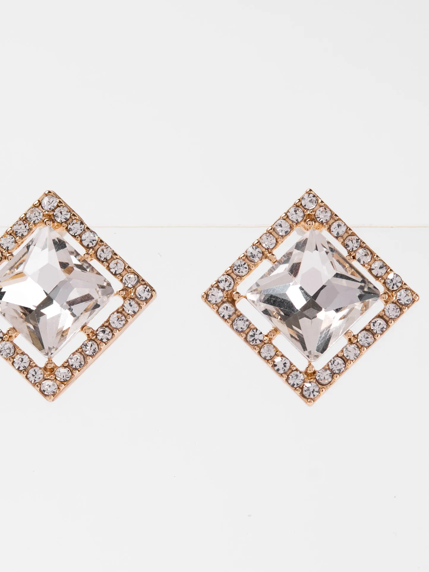 Julienne  Square CZ Stone Stud Earrings