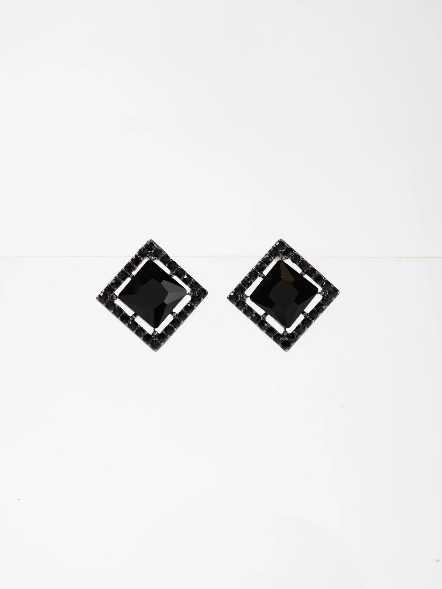 Julienne  Square CZ Stone Stud Earrings