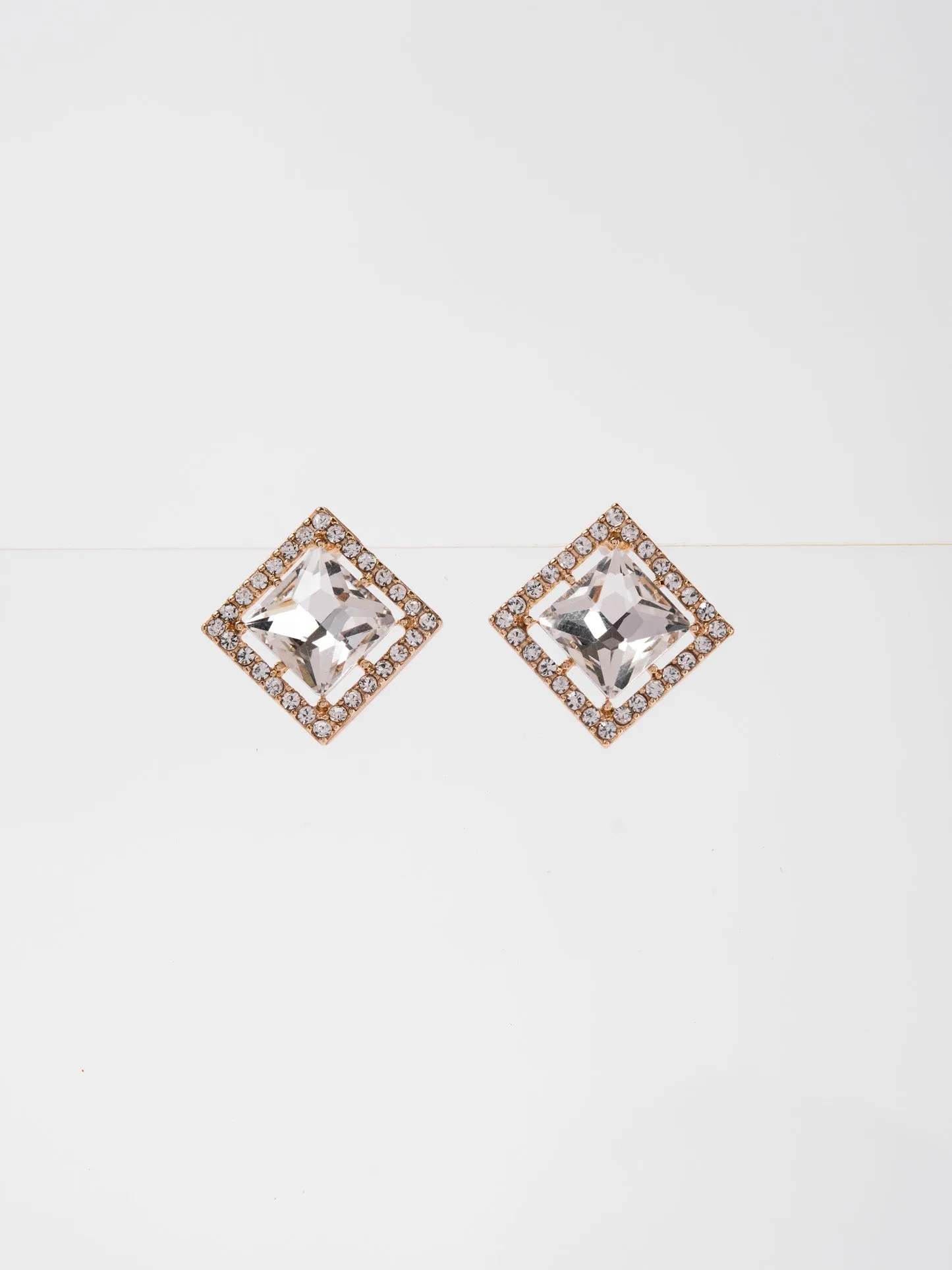 Julienne  Square CZ Stone Stud Earrings