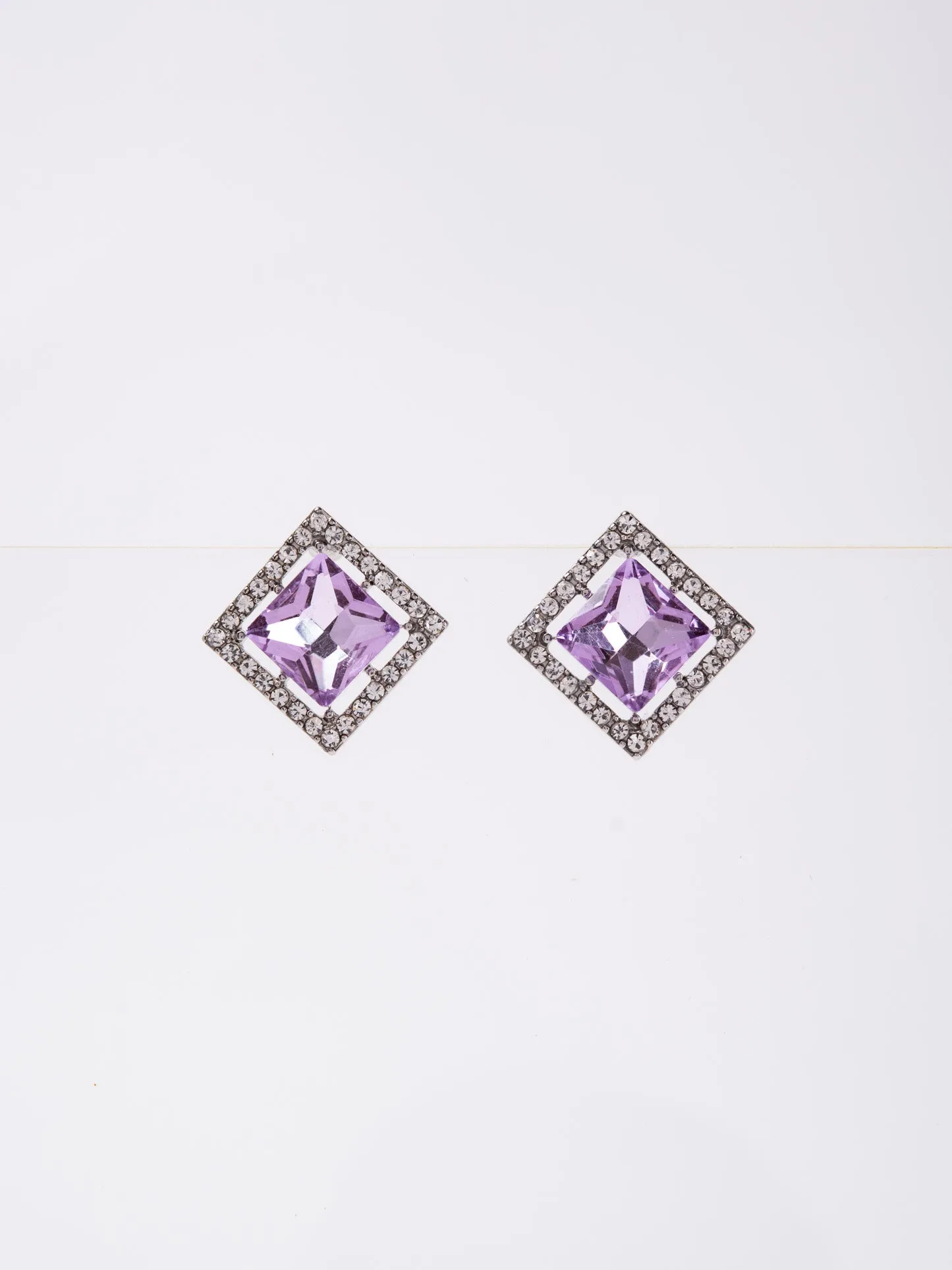 Julienne  Square CZ Stone Stud Earrings