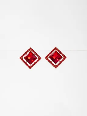 Julienne  Square CZ Stone Stud Earrings