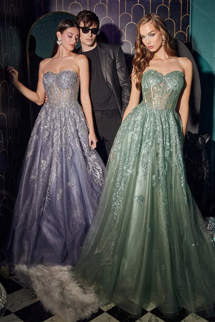 Ladivine STRAPLESS LAYERED TULLE BALL GOWN-J852