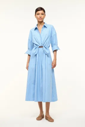 LISA DRESS | AZURE PINSTRIPE