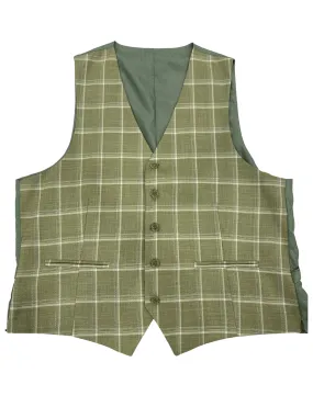 Mazari Plaid Performance Stretch Vest - Sage Green