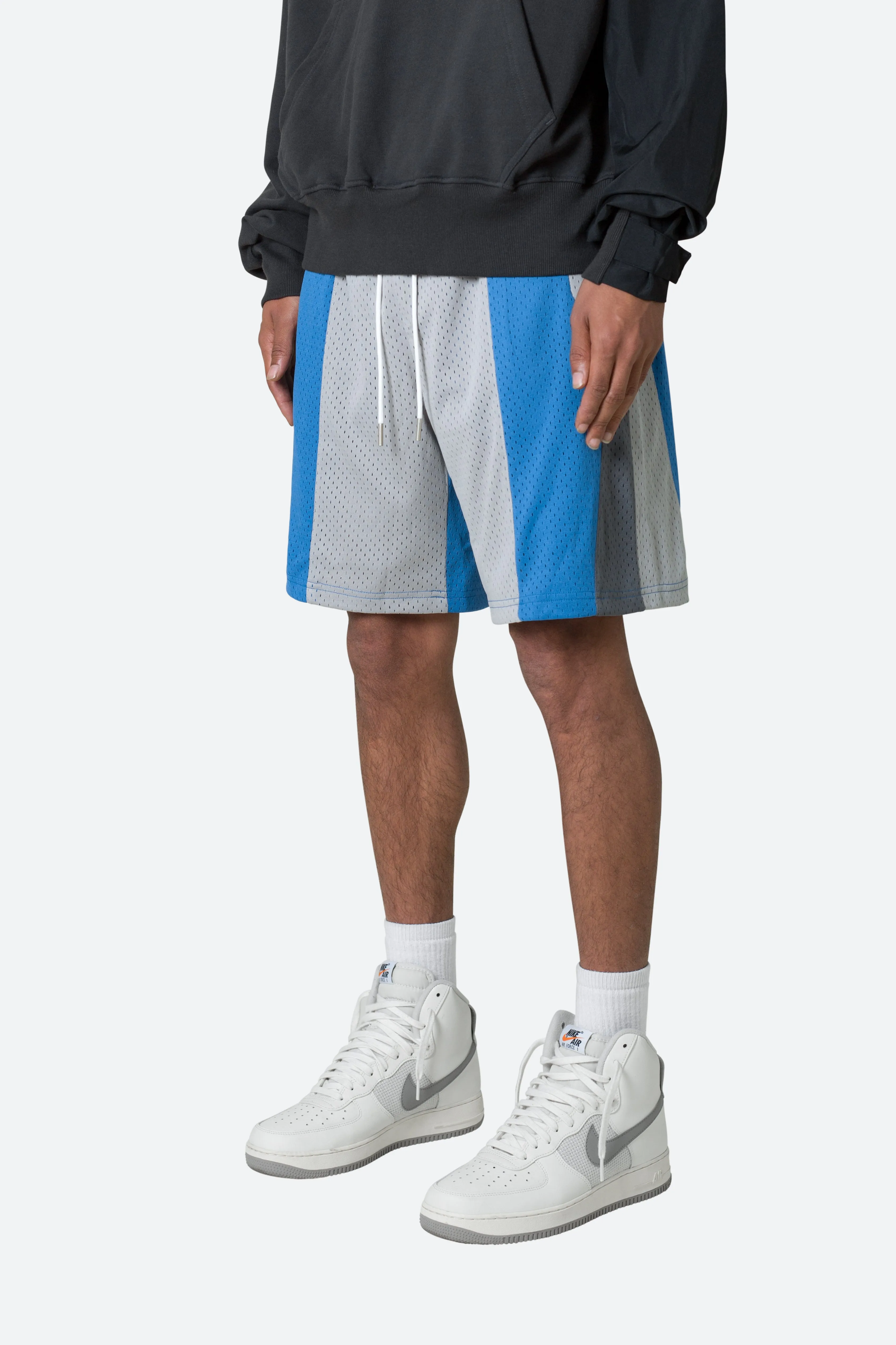 Mesh Paneled Shorts - Blue/Grey