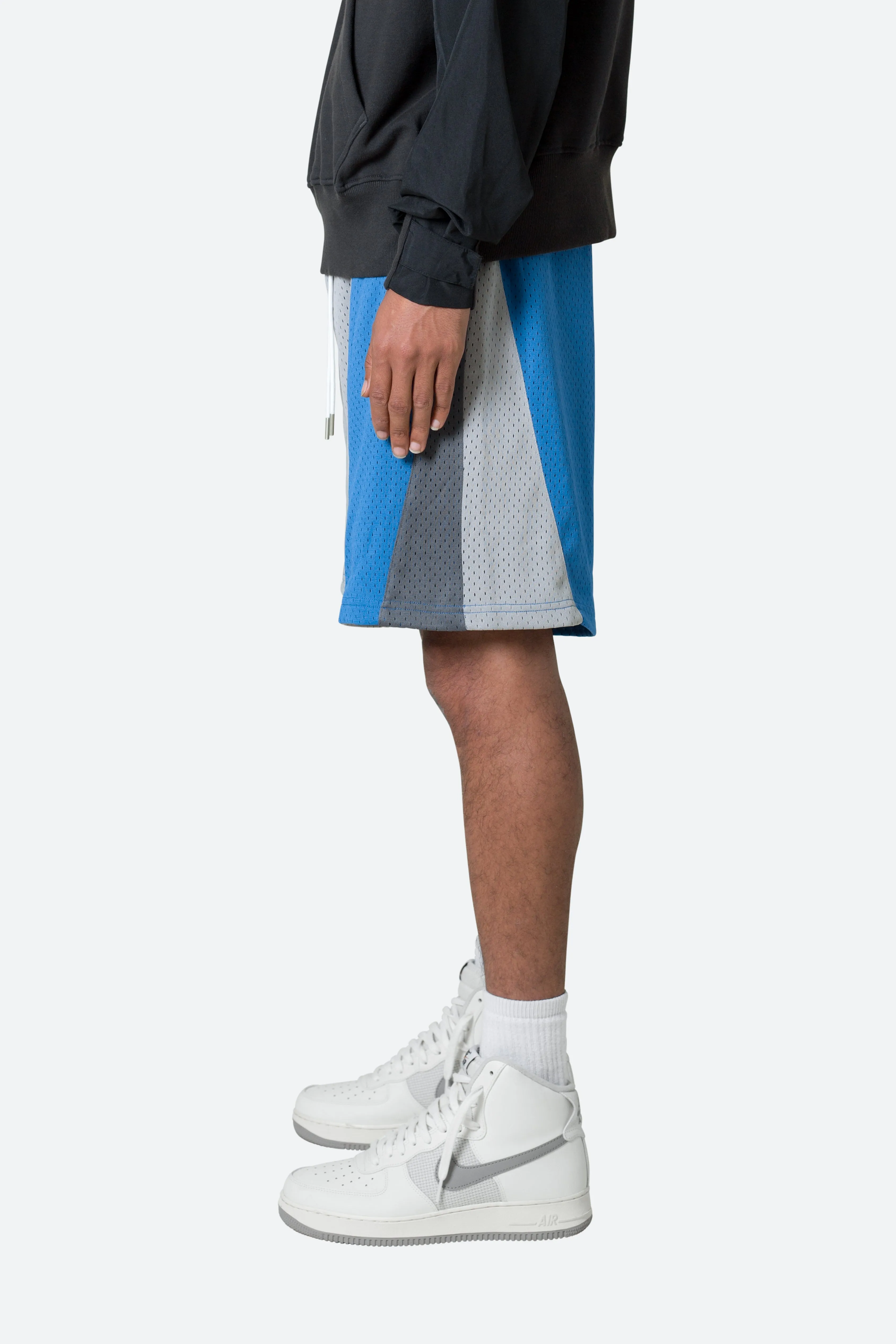 Mesh Paneled Shorts - Blue/Grey