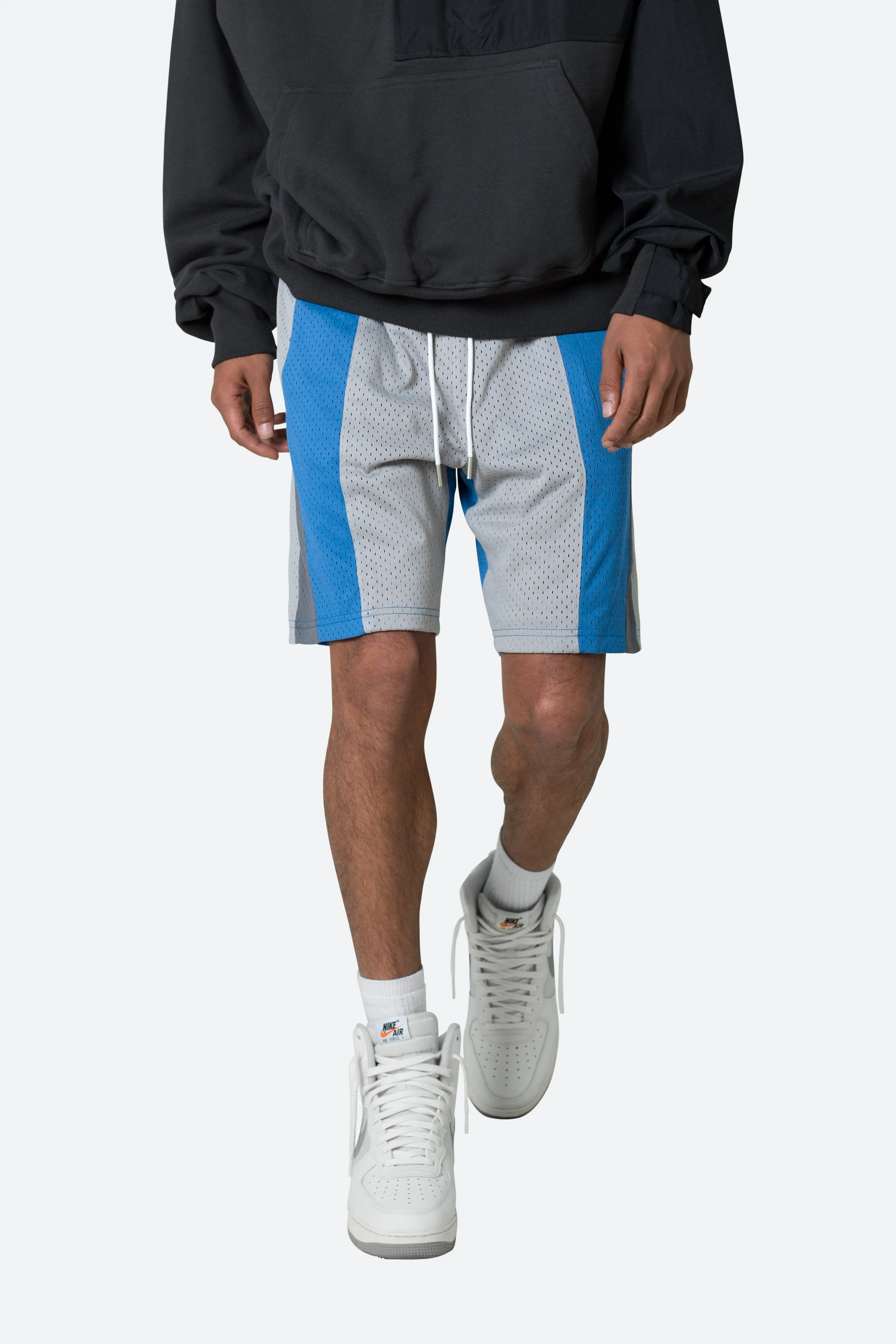 Mesh Paneled Shorts - Blue/Grey