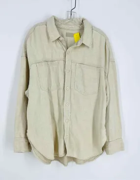 Mother Size L Cream Pocket Linen Blend Designer Blouse