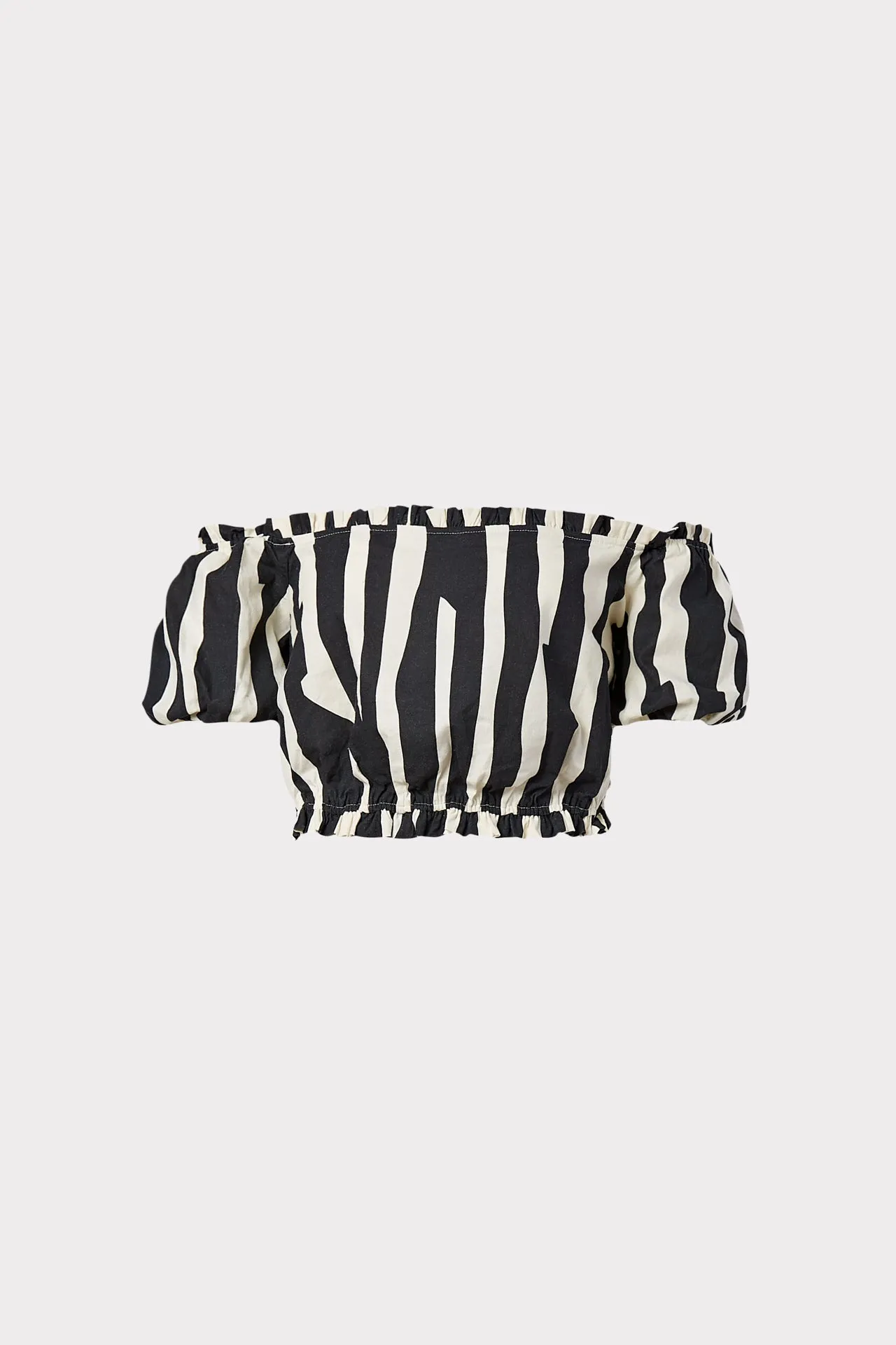 Natalia Abstract Zebra Linen Top