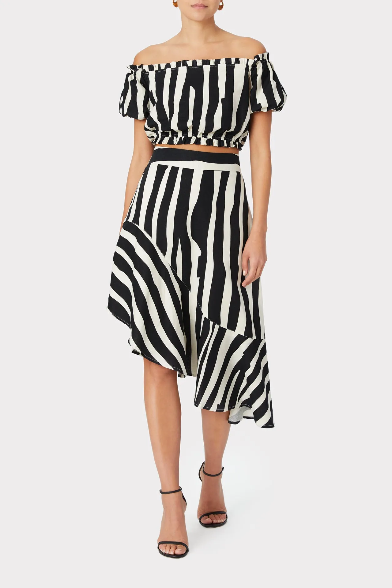 Natalia Abstract Zebra Linen Top