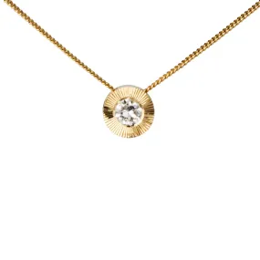 Old European Cut Diamond Medium Aurora Necklace In Yellow Gold
