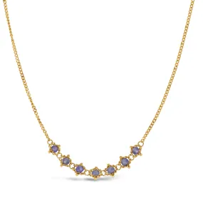 Petite Textile Row Necklace in Tanzanite