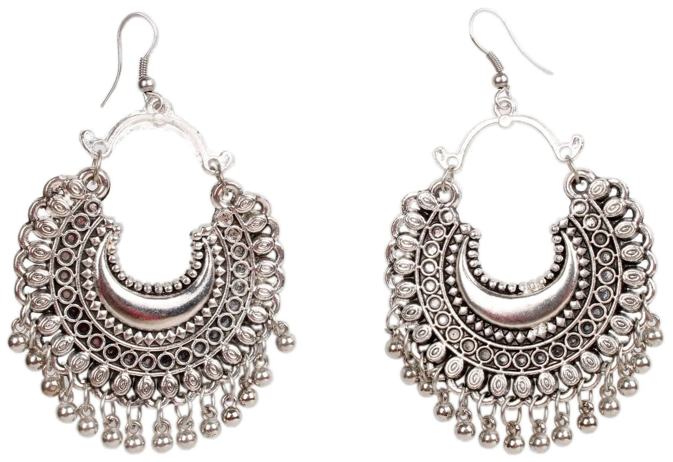 Retro style Afgani design Metal Pendant Imitation Fashion Oxidised Necklace Set with Tassels for Girls and Ladies