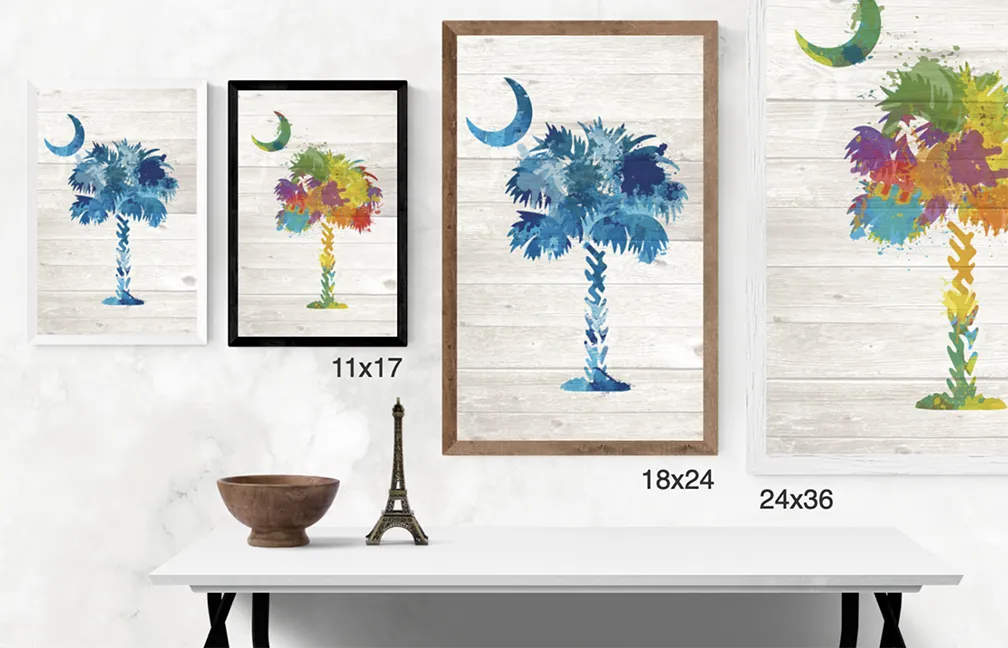 South Carolina Flag Splatter Silhouette