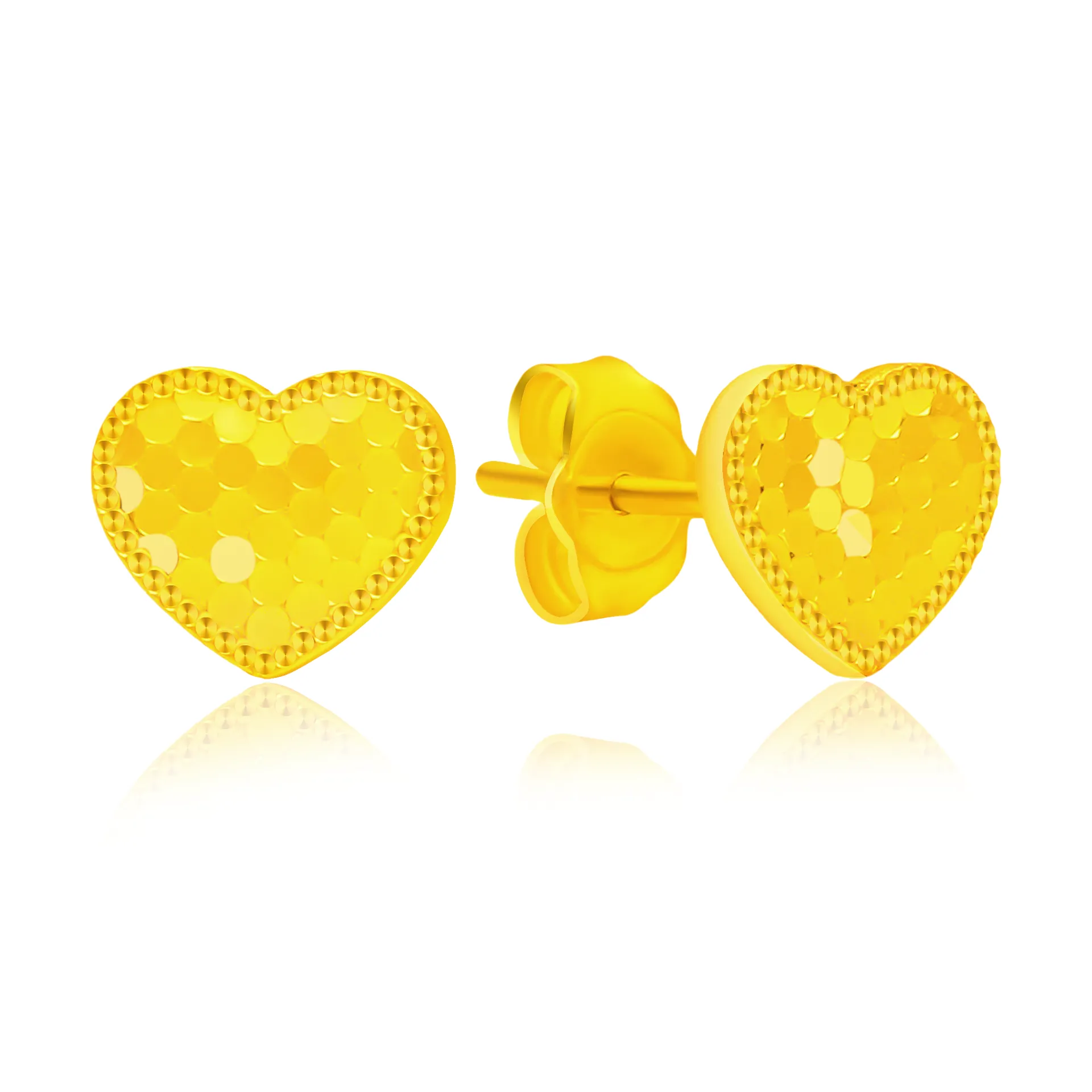 TAKA Jewellery 999 Pure Gold 5G Earrings Heart-shaped