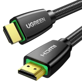 UGREEN 1m 4K@60Hz Braided HDMI 2.0 Male To Male Round Cable 18Gbps With Ethernet Compatible with UHD TV Monitor Computer Xbox 360 PS5 PS4 Blu-ray and More - Gold (40408)