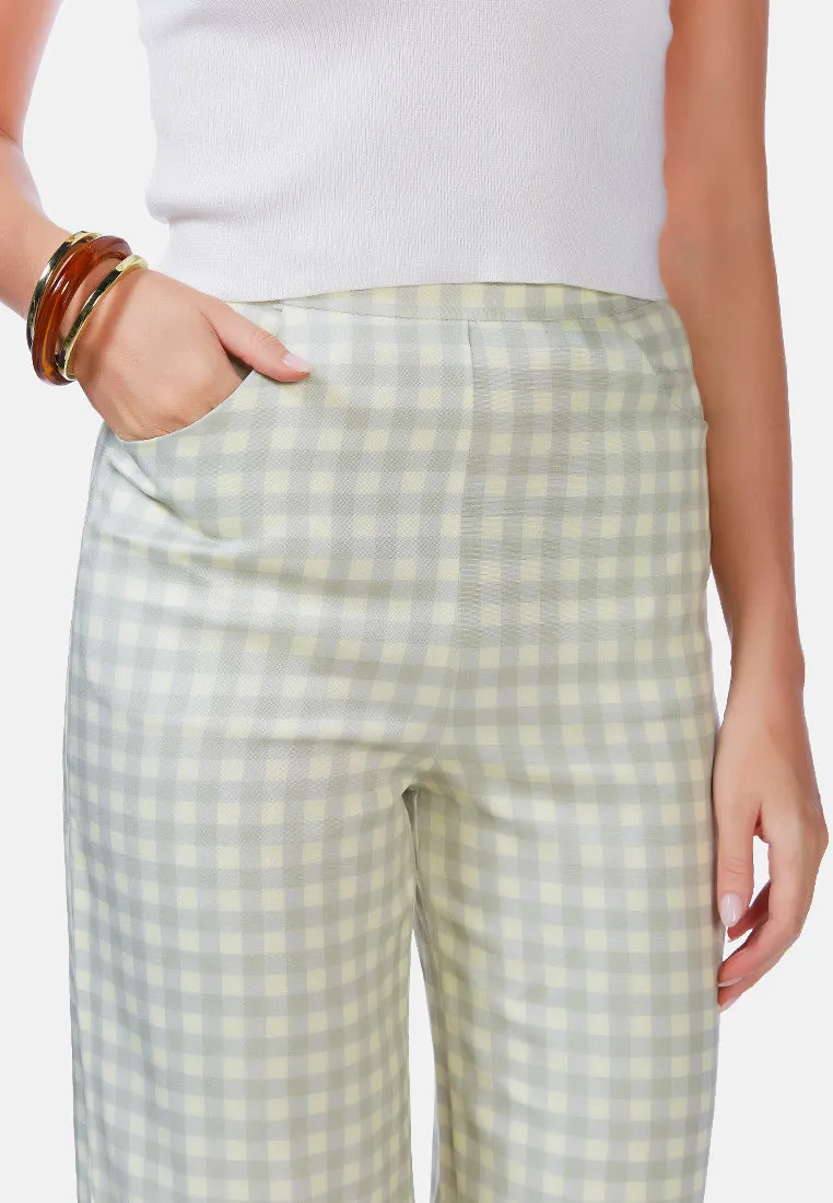 Watercolour Checks Stretchable Pants By Ruw