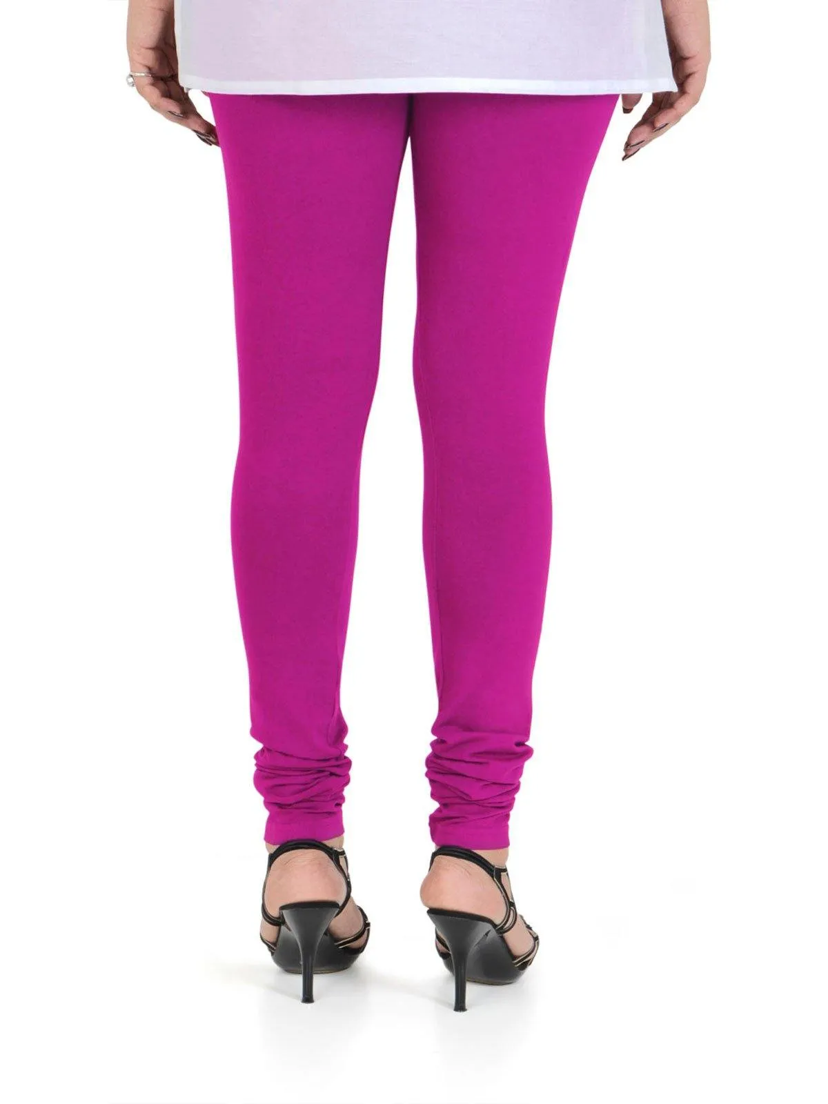 Women's Cotton Churidar Leggings (Free Size) - Magic Pink