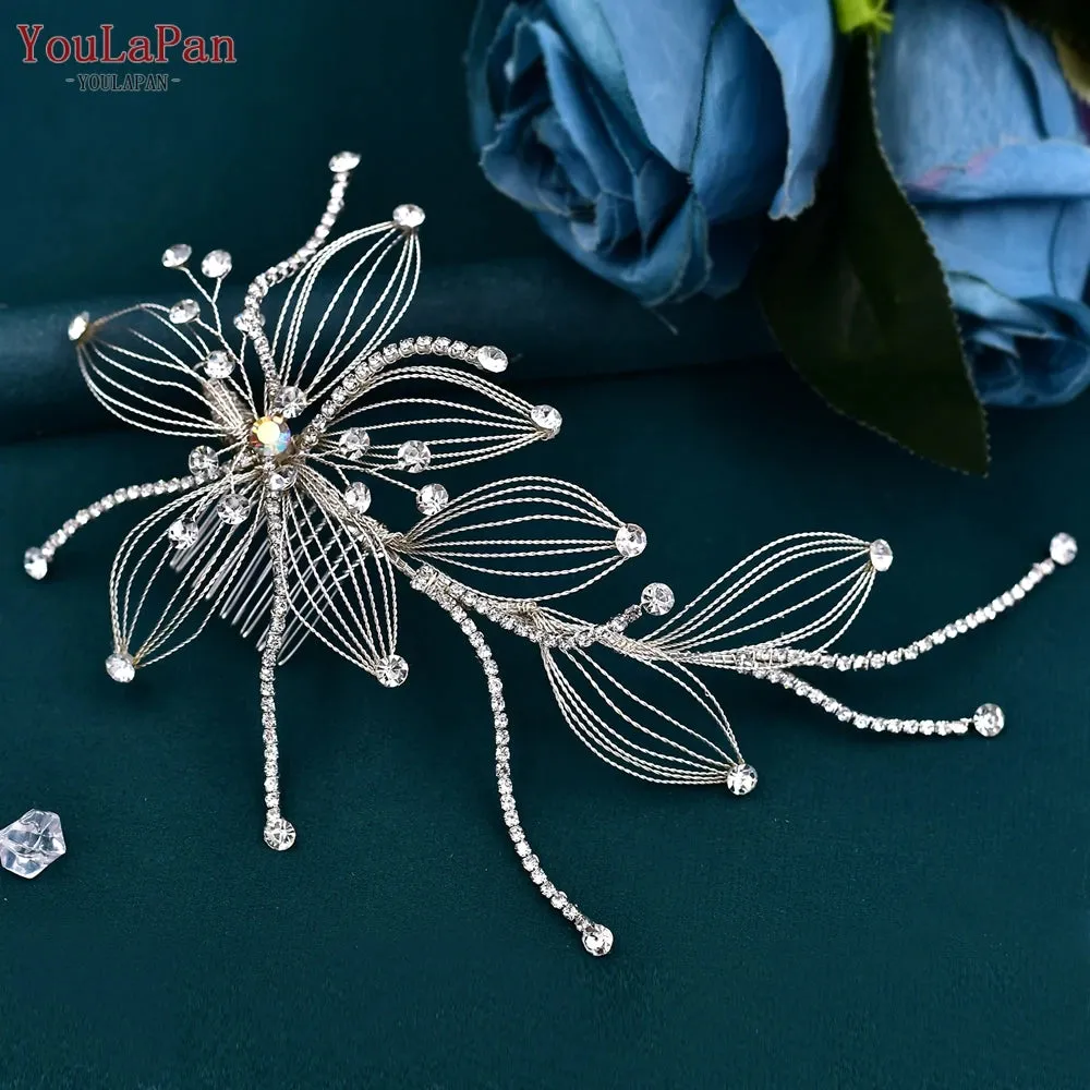 YouLaPan Rhinestone Bridal Headpiece Wedding Headwear Hair Accessories Woman Headband Jewelry Bride Headdresses for Party HP438