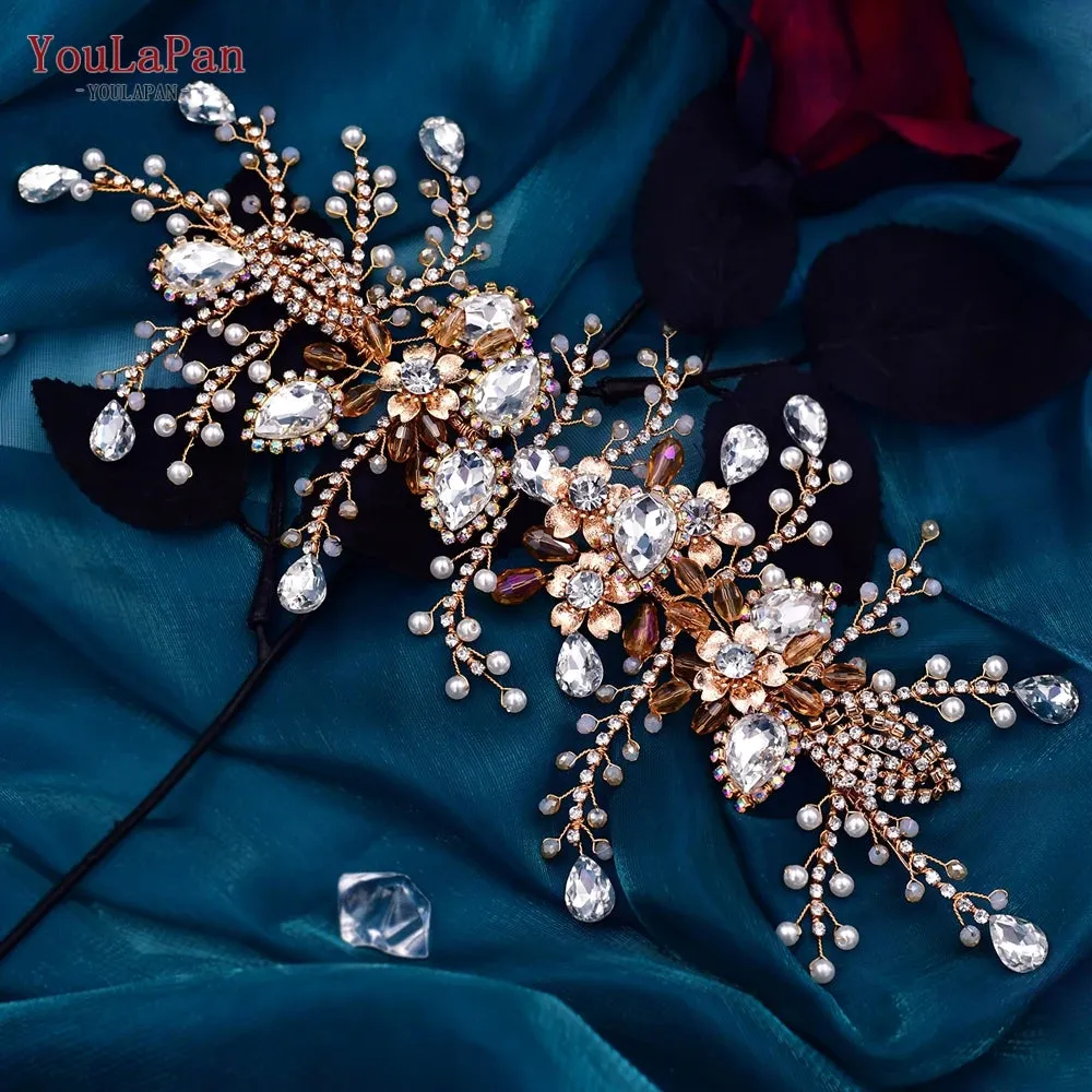 YouLaPan Rhinestone Bridal Headpiece Wedding Headwear Hair Accessories Woman Headband Jewelry Bride Headdresses for Party HP438