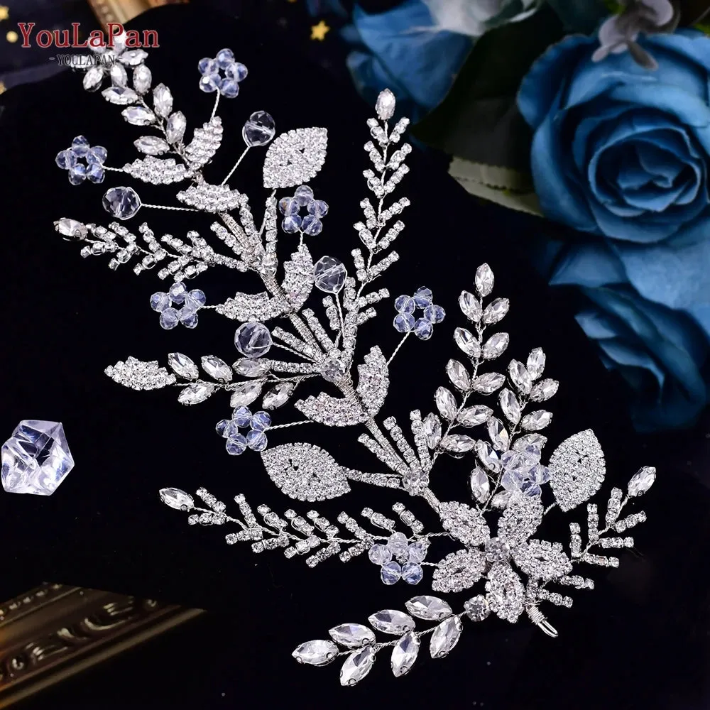 YouLaPan Rhinestone Bridal Headpiece Wedding Headwear Hair Accessories Woman Headband Jewelry Bride Headdresses for Party HP438