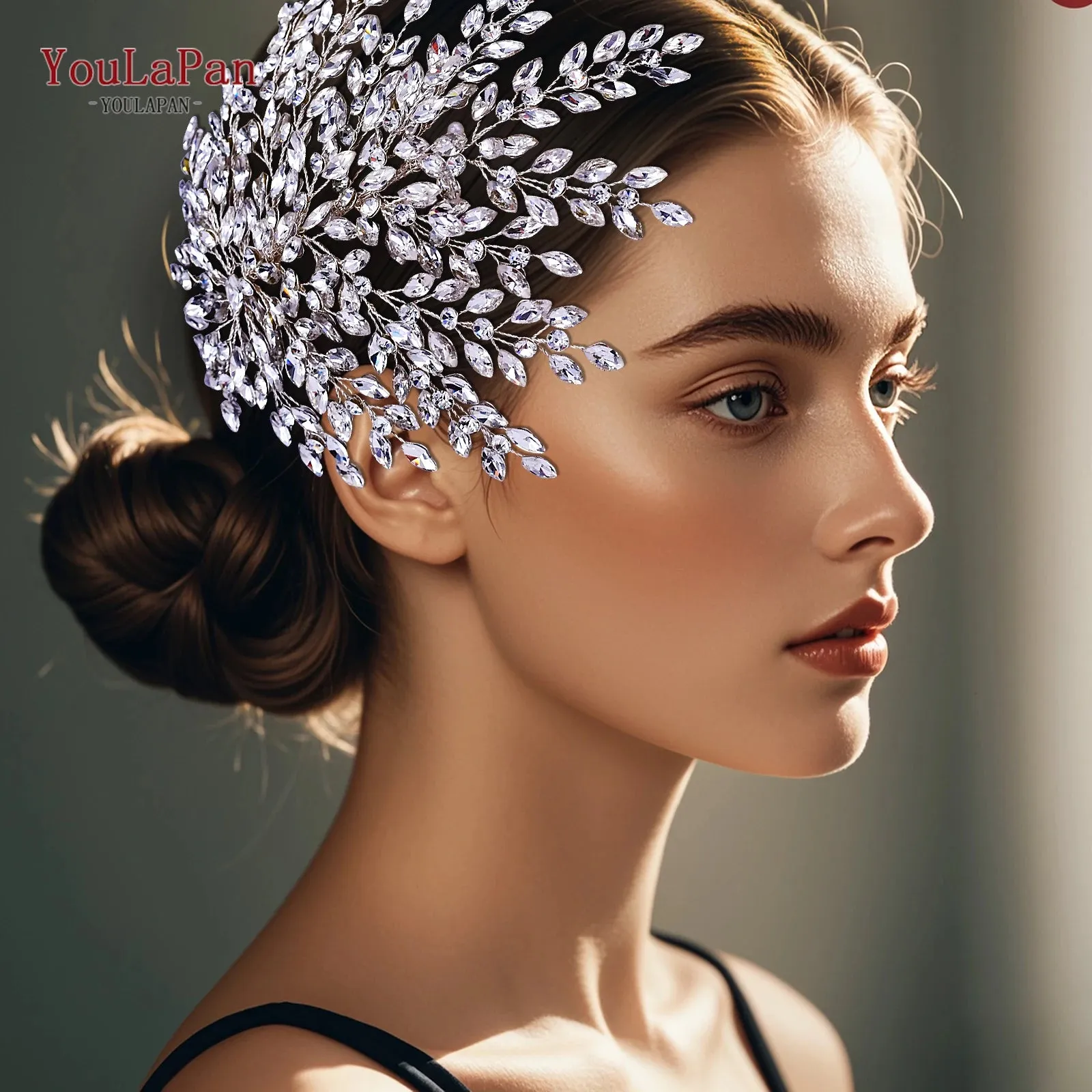 YouLaPan Rhinestone Bridal Headpiece Wedding Headwear Hair Accessories Woman Headband Jewelry Bride Headdresses for Party HP438