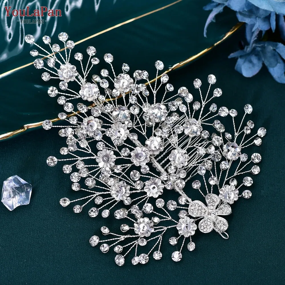 YouLaPan Rhinestone Bridal Headpiece Wedding Headwear Hair Accessories Woman Headband Jewelry Bride Headdresses for Party HP438