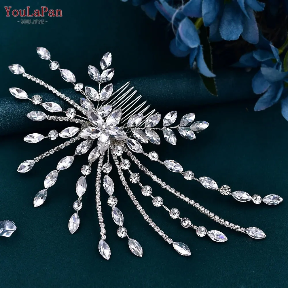YouLaPan Rhinestone Bridal Headpiece Wedding Headwear Hair Accessories Woman Headband Jewelry Bride Headdresses for Party HP438