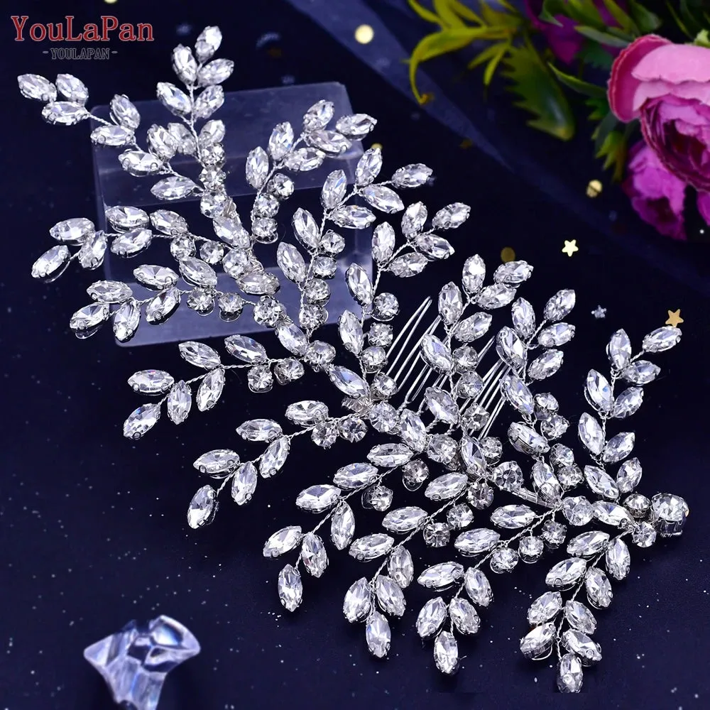 YouLaPan Rhinestone Bridal Headpiece Wedding Headwear Hair Accessories Woman Headband Jewelry Bride Headdresses for Party HP438