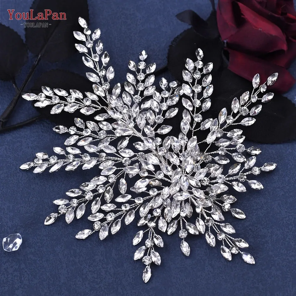 YouLaPan Rhinestone Bridal Headpiece Wedding Headwear Hair Accessories Woman Headband Jewelry Bride Headdresses for Party HP438