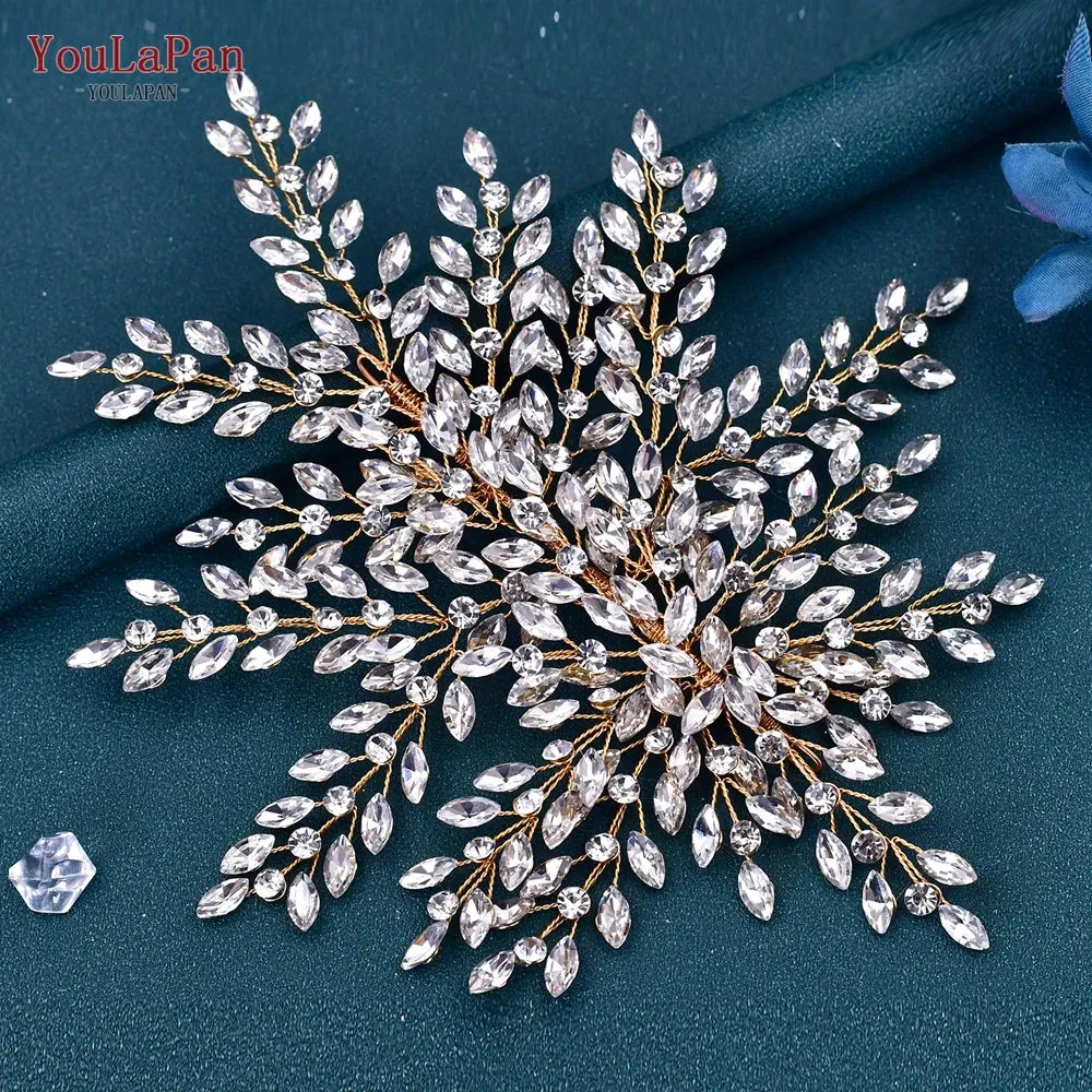 YouLaPan Rhinestone Bridal Headpiece Wedding Headwear Hair Accessories Woman Headband Jewelry Bride Headdresses for Party HP438